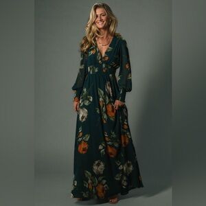 Baltic Born Olivia Maxi Dress Deep Topaz Floral Size S